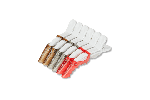 Crocodile Hair Clip Clear Red/Grey/Brown