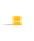 A bright yellow jar of Edge Booster extra strength and moisture rich pomade for thick & coarse hair. 
