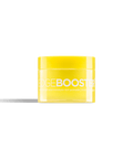 Yellow jar of Edge Booster strong-hold and moisture-rich pomade for thick hair. 
