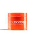A bright orange jar of Edge Booster extra strength hair pomade for thick and coarse hair. 
