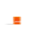 A bright orange jar of Edge Booster strong-hold and moisture-rich hair pomade. 
